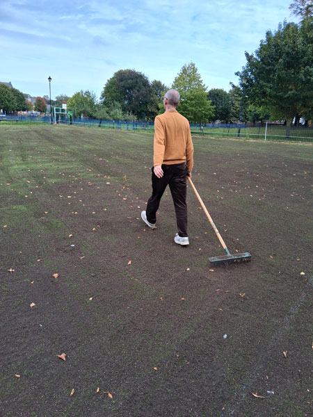 rake the compost